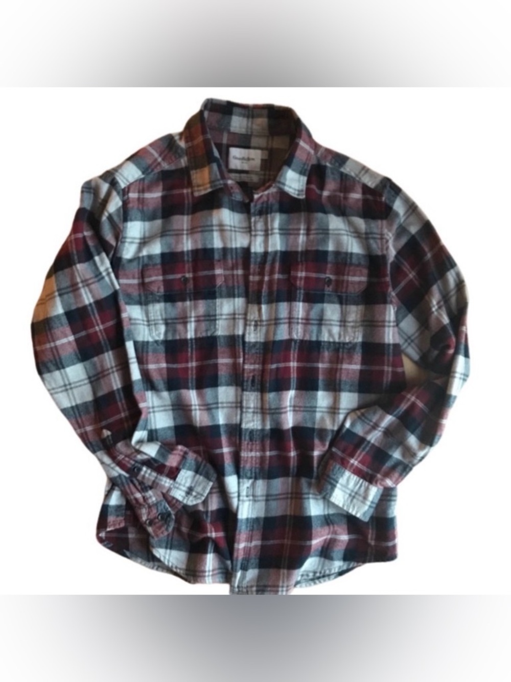 Goodfellow & Co L standard red & blue men’s plaid shirt